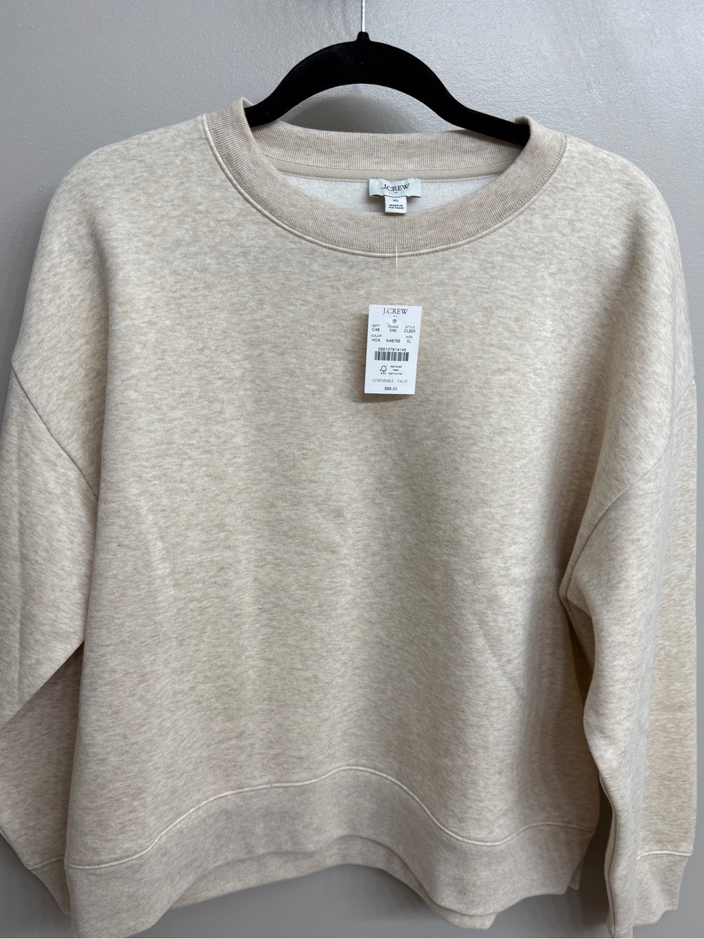J. Crew Factory Heathered Cream Crewneck Sweater - Women’s XL